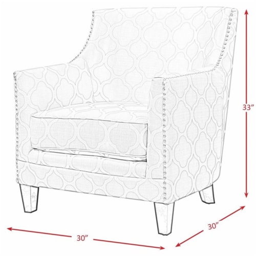 Home Square 2 Piece Clover Print Fabric Accent Arm Chair Set in Red Perspective: left