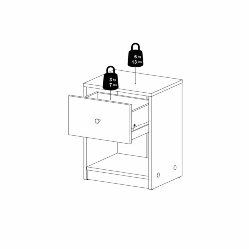 Home Square 2 Piece Bedroom Set with 2 One Drawer Nightstands in Black Perspective: left