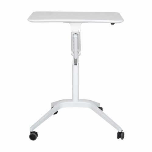 Pemberly Row 28  Height Adjustable Stand Up Laptop Table in White Perspective: left