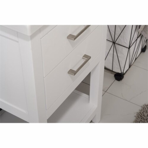 Maklaine 20  Single Sink Vanity in White Perspective: left