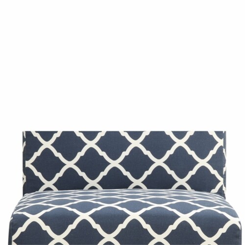 Bowery Hill Accent Slipper Chair in Blue Perspective: left