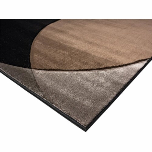 MDA Home Rhodes Brown Contemporary Polypropylene Area Rug - 5'2  x 7'5 Perspective: left