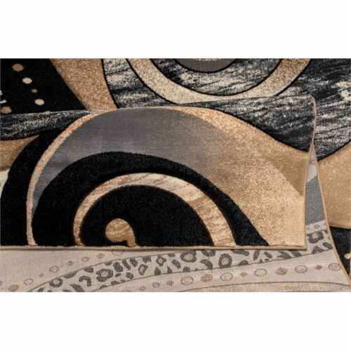 MDA Home Rhodes Brown/Gray Transitional Polypropylene Area Rug - 3'5  x 5'5 Perspective: left