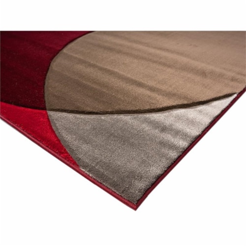 MDA Home Rhodes Red Contemporary Polypropylene Area Rug - 2'5  x 3'9 Perspective: left