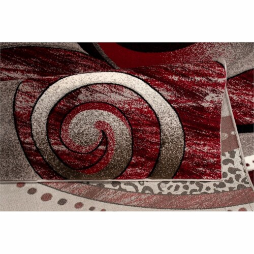 MDA Home Rhodes Cream/Red Contemporary Polypropylene Area Rug - 2'1  x 3'3 Perspective: left