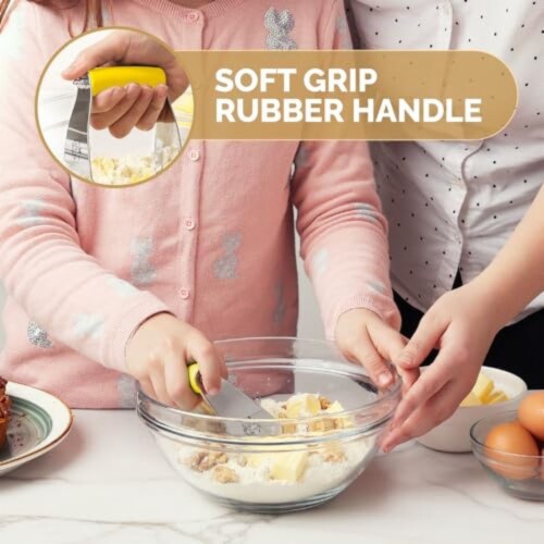 Zulay Kitchen Dough Blender and Pastry Cutter - Yellow Perspective: left