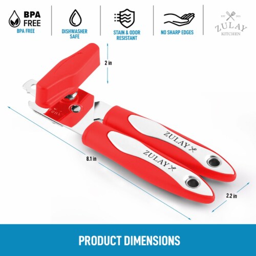 Zulay Kitchen Manual Can Opener - Red, 1 - Metro Market