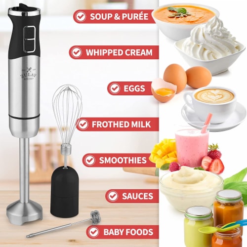 Zulay Kitchen Immersion Hand Blender 500W - Black Perspective: left