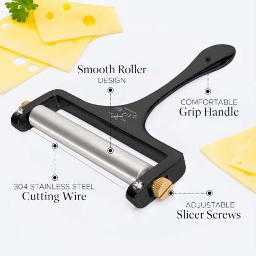 Zulay Kitchen Adjustable Hand Held Cheese Cutter with 2 Extra Wires Perspective: left