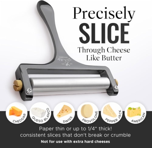 Zulay Kitchen Adjustable Hand Held Cheese Cutter with 2 Extra Wires Perspective: left