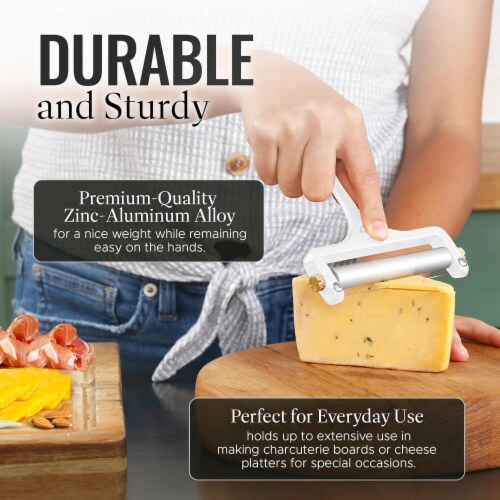Zulay Kitchen Adjustable Hand Held Cheese Cutter with 2 Extra Wires Perspective: left