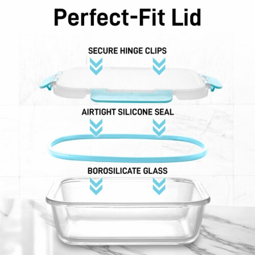 Zulay 12 Pack Airtight Borosilicate Glass Meal Prep Containers with Lids Perspective: left