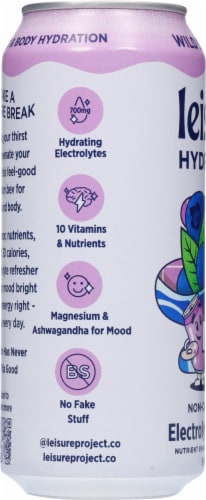 Leisure Project Wild Blueberry Nutrient Enhanced Water Can Perspective: left