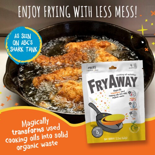 FryAway Pan Fry Waste Cooking Oil Solidifier Powder, Plant-Based Cooking Oil Disposal, 4 ct Perspective: left