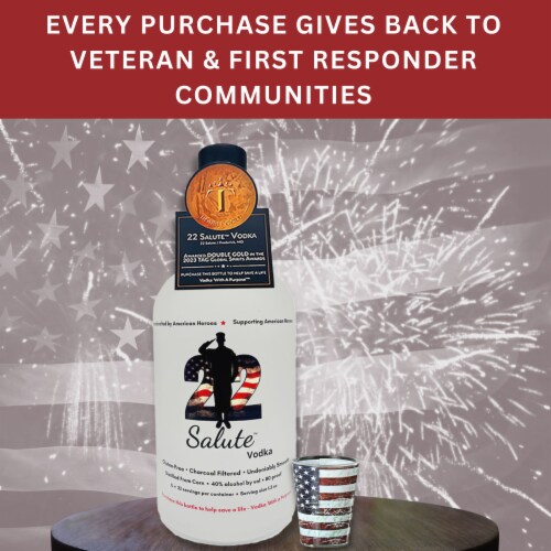 22 Salute™ Vodka With a Purpose Perspective: left