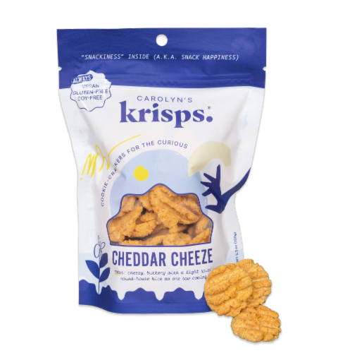 Carolyn's Krisps® Cheddar Cheeze Snacks Perspective: left