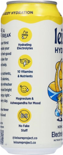 Leisure Project Lemonade Nutrient Enhanced Water Can Perspective: left