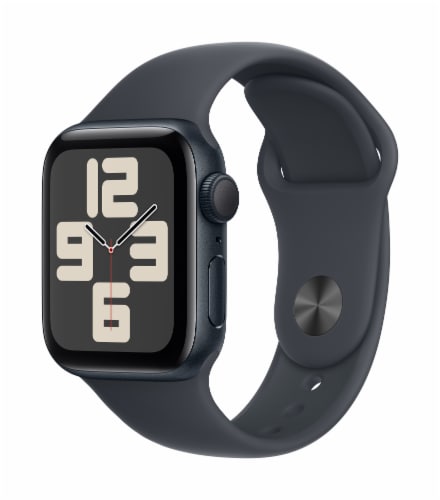 Apple Watch SE 40mm Midnight Aluminum Case with Midnight Sport Band Perspective: left