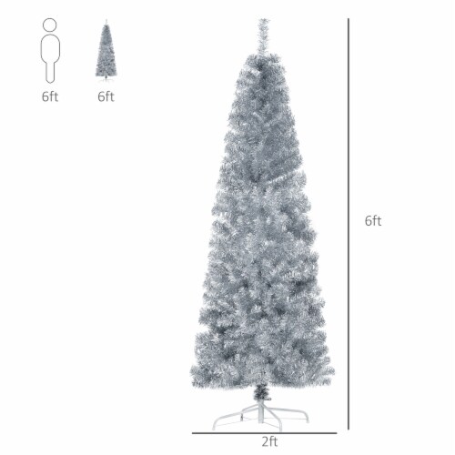 Artificial Christmas Tree 6' Indoor Realistic Holiday Decoration, 618 Tips Perspective: left