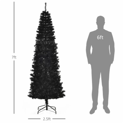 Artificial Christmas Tree 7' Indoor Realistic Holiday Decoration, 818 Tips Perspective: left