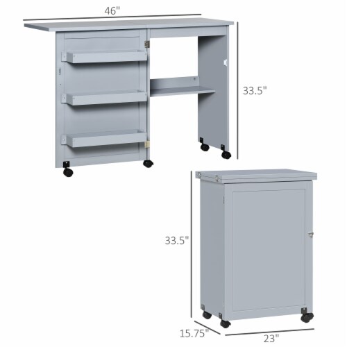 Folding Sewing Table Rolling Utility Work Station & Side Desk w/ Storage  Bins, 1 Unit - Kroger