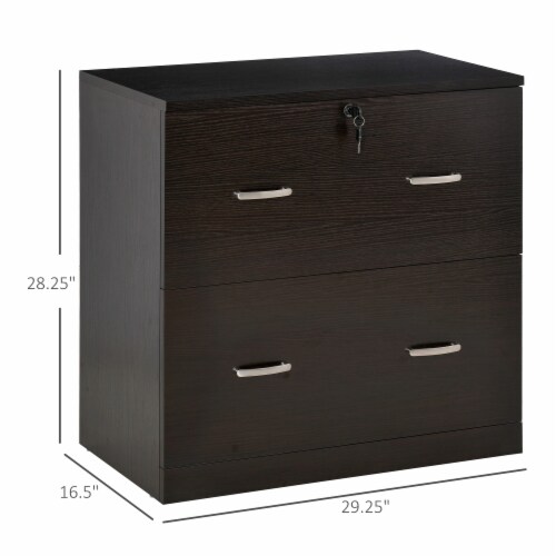 Vertical Office File Cabinet W 2 Drawers Lock Keys For A4 Size Papers Espresso 1 Unit Kroger