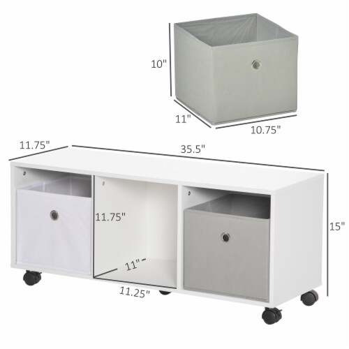 3 Cube Storage with Wheels, Small Kids Cube Storage Unit for Easy