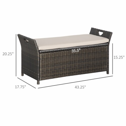 Outdoor rattan storage bench seat online