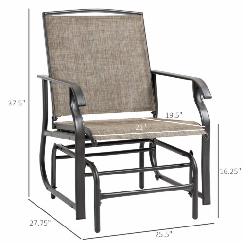 2-Piece Glider Outdoor Chair Set Garden Patio Bistro Swing Furniture Perspective: left