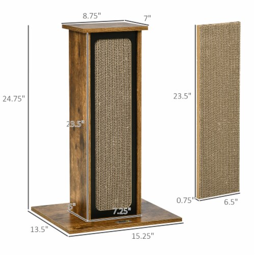 Cardboard and Sisal Cat Scratching Post /w Cardboard Cat Scratching Post Refill Perspective: left