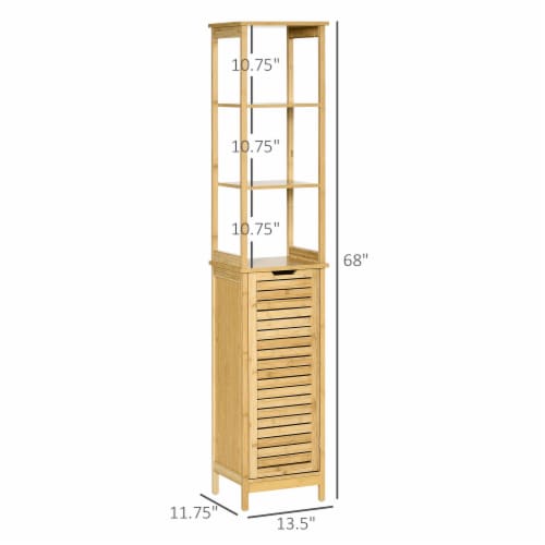 Freestanding Floor Bathroom Storage Cabinet Slim Tall Tower