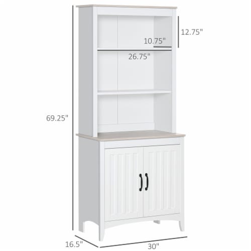 70  Kitchen Pantry Freestanding Cupboard Cabinet w/ Adjustable Shelves Perspective: left