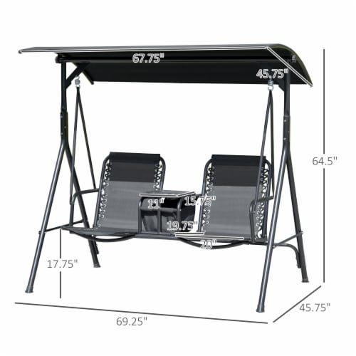 2 person patio swing with cup holder cheap