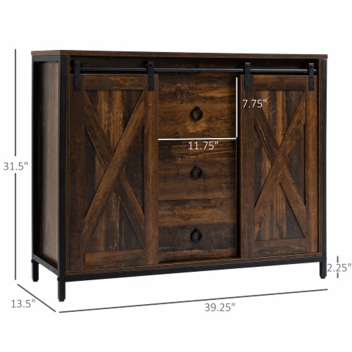 Industrial Farmhouse Kitchen Sideboard Buffet Cabinet w Drawers
