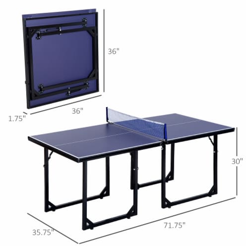 Foldable Ping Pong Table, 2 Table Halves for Party Use, Mid-Size Table Tennis Perspective: left