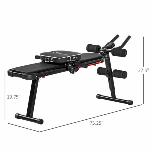 Multi-Workout Ab Machine Foldable Abdominal Cruncher Sit Up Bench Side ...