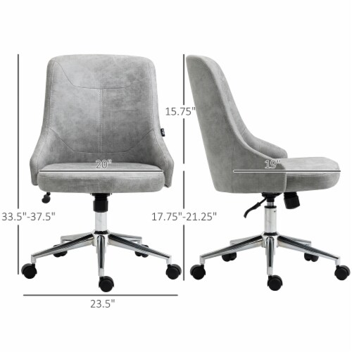 Microfiber Mid-Back Home Office Chair with Adjustable Height, Grey Perspective: left