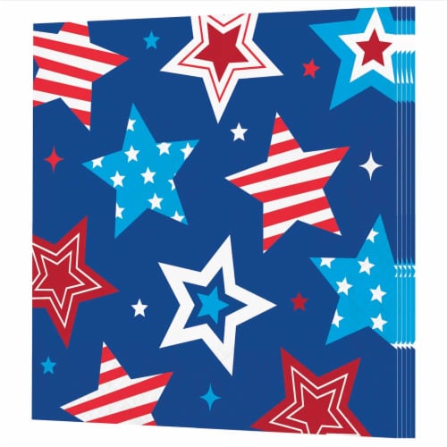 Creative Converting Patriotic Proud Paper Lunch Napkins Perspective: left