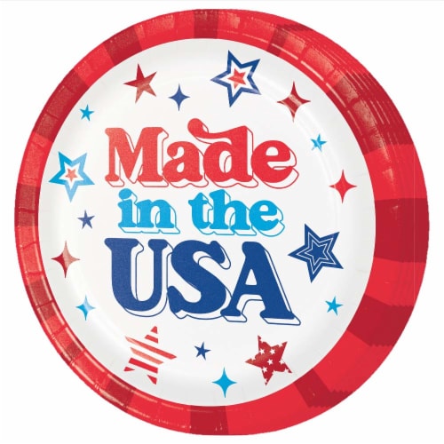 Creative Converting Patriotic Proud 9-Inch Paper Plates Perspective: left