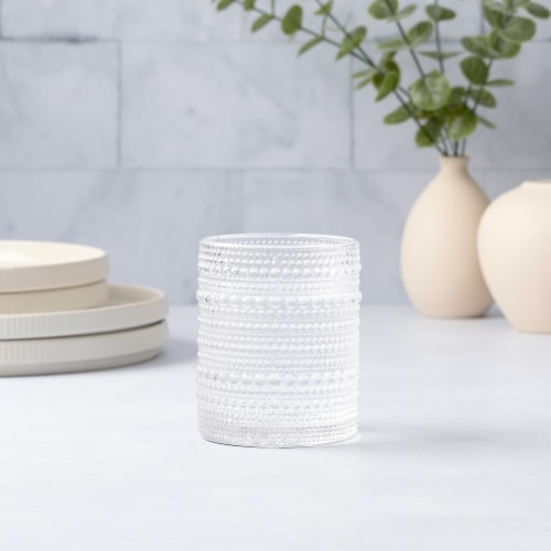 Core Home Old Fashioned Bubble Drinking Glass Perspective: left