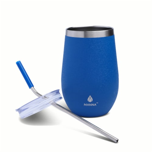Manna Wine Tumbler - Blue Perspective: left