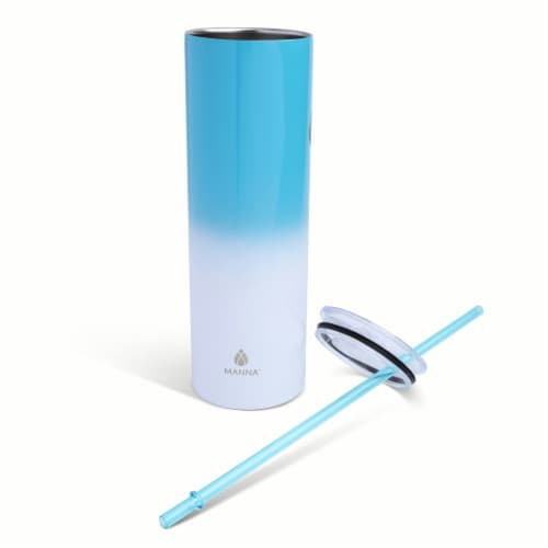 Manna Skinny Tumbler - Peacock Blue Perspective: left
