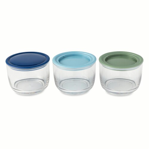 Manna™ 3 Piece Round Locking Food Storage Containers Perspective: left