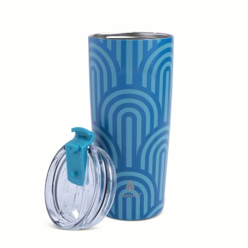 Manna™ Ridge™ Stainless Steel Coffee Tumbler - Teal Perspective: left
