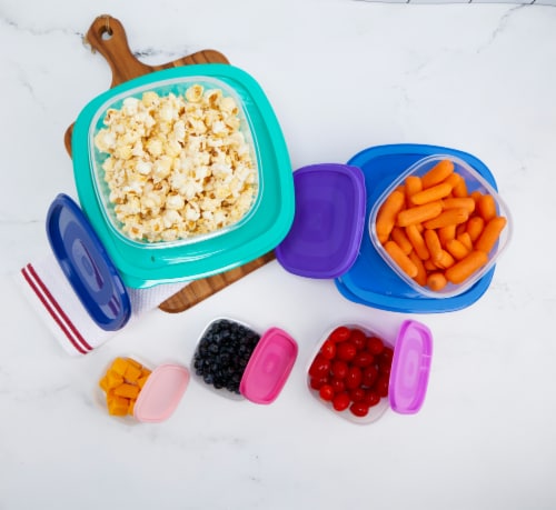 Core Plastic Food Storage Square Bowl Set 14 Piece Perspective: left