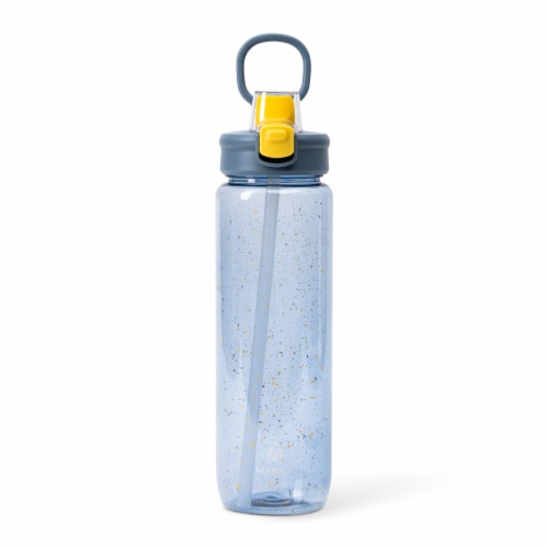 Manna™ Push™ Water Bottle - Blue Perspective: left