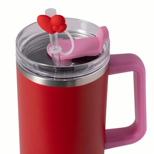 Manna Valentines™ Atlas Stainless Steel Tumbler - Red Perspective: left