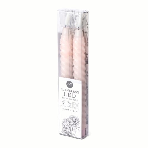 Core Home™ Flameless LED Twisted Taper Wax Candles - Pink Perspective: left