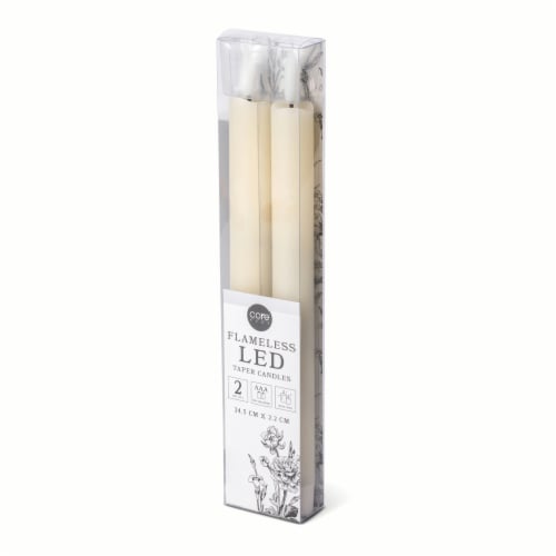 Core Home™ Flameless LED Wavy Taper Wax Candles - Cream Perspective: left