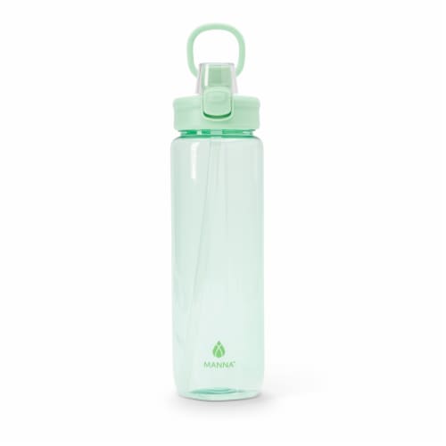 Manna™ Push™ Lightweight Plastic Water Bottle - Green Perspective: left